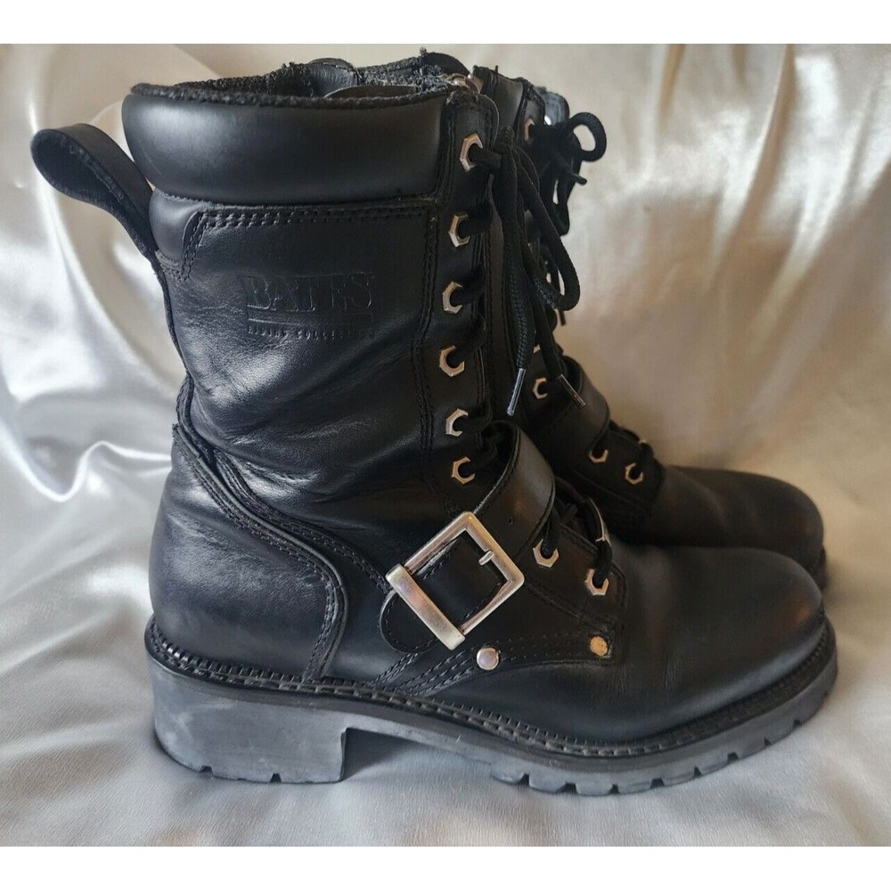 Bates Riding Collection SZ 10 E44101 Men Black Slip Resistant Motorcycle Boots